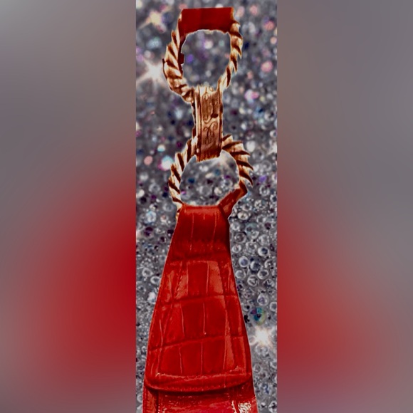 Brighton Red Patent & Croc Embossed Bag Wallet Dust Bag & Orig Box Excel Cond - Picture 16 of 17